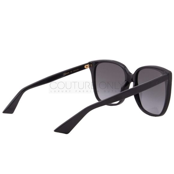 New GUCCIÂ Women Sunglasses OversizedâBlack Square GG0022S-001 Gray Gradient Lens - Picture 10 of 12